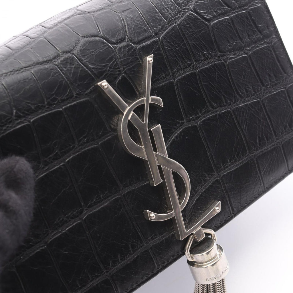 Saint Laurent Paris Shoulder Bag Kate Monogram Croco — view 7