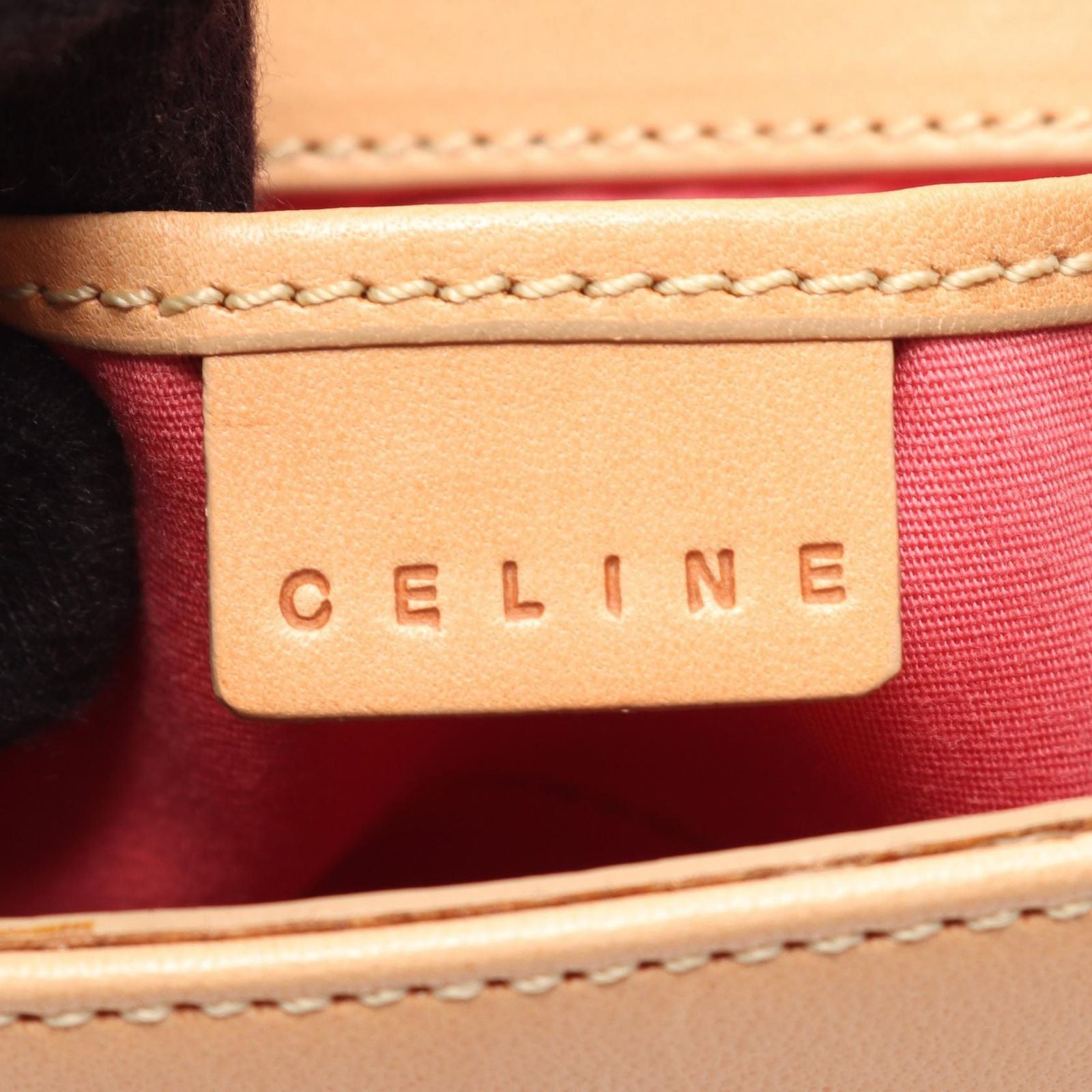 Celine Shoulder Bag C Macadam Pink Beige Suede Leather — view 4