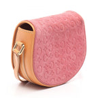 Celine Shoulder Bag C Macadam Pink Beige Suede Leather — view 2