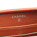 Chanel Round Wallet CC Logo Coral Orange Caviar Leather CC — view 4