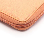 Chanel Round Wallet CC Logo Coral Orange Caviar Leather CC — view 8