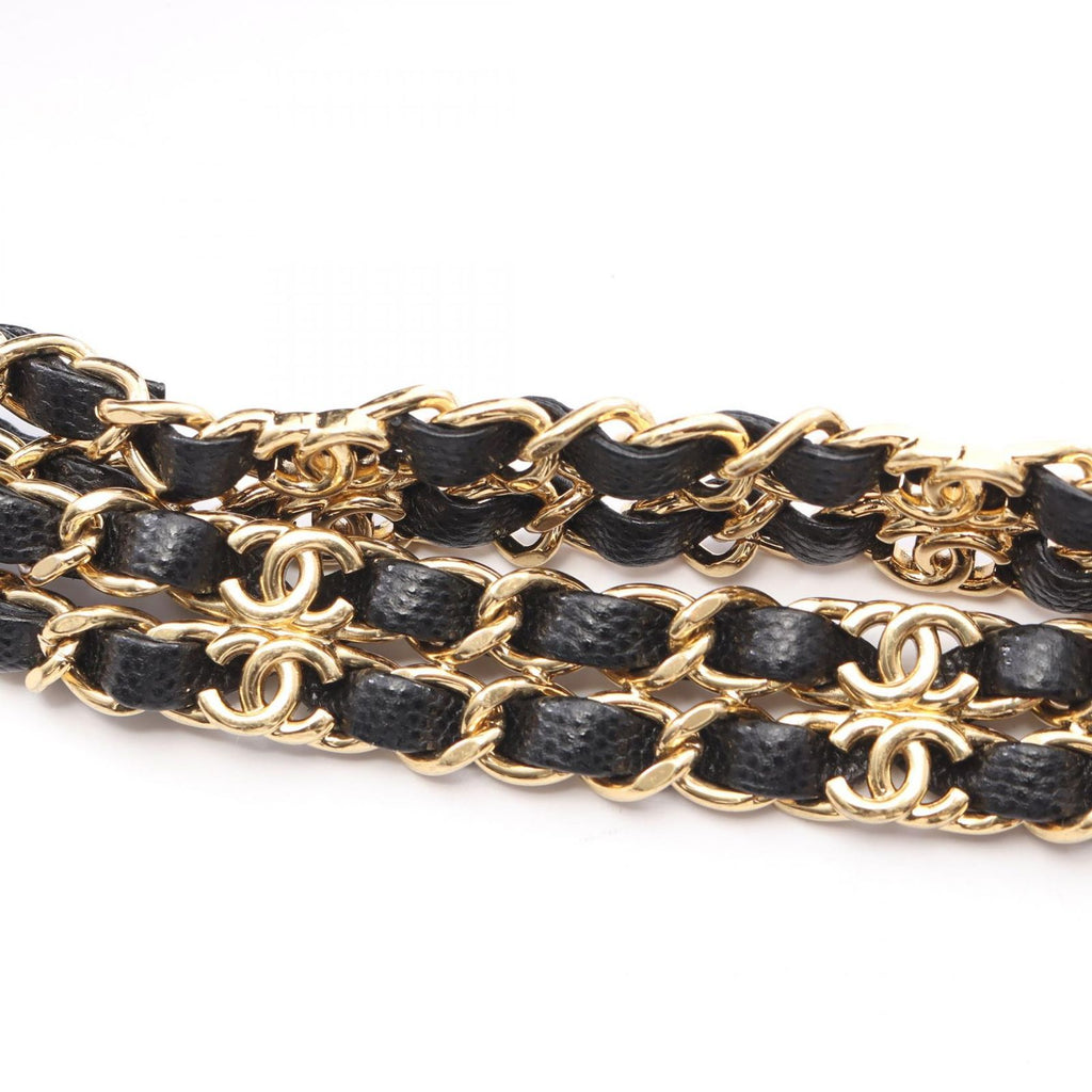 Chanel Shoulder Bag Quilted Vanity Black Caviar Leather Chain — view 8