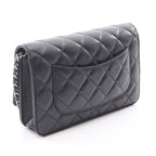 Chanel Shoulder Bag Quilted Black Lambskin Chain Wallet — view 2