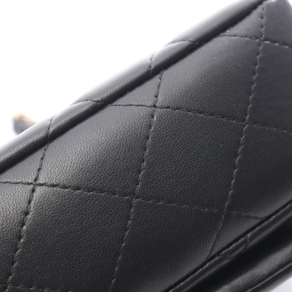 Chanel Shoulder Bag Quilted Black Lambskin Mini Crystal Coco Chain — view 8