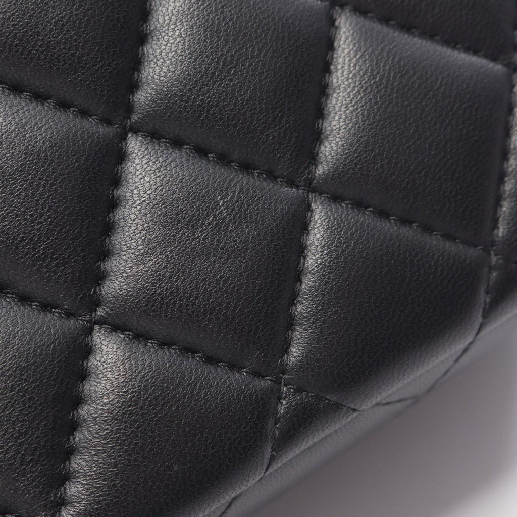 Chanel Shoulder Bag Quilted Black Lambskin Mini Crystal Coco Chain — view 7