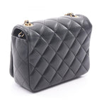 Chanel Shoulder Bag Quilted Black Lambskin Mini Crystal Coco Chain — view 2