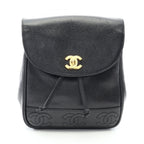 Chanel Backpack Triple Coco Black Caviar Leather