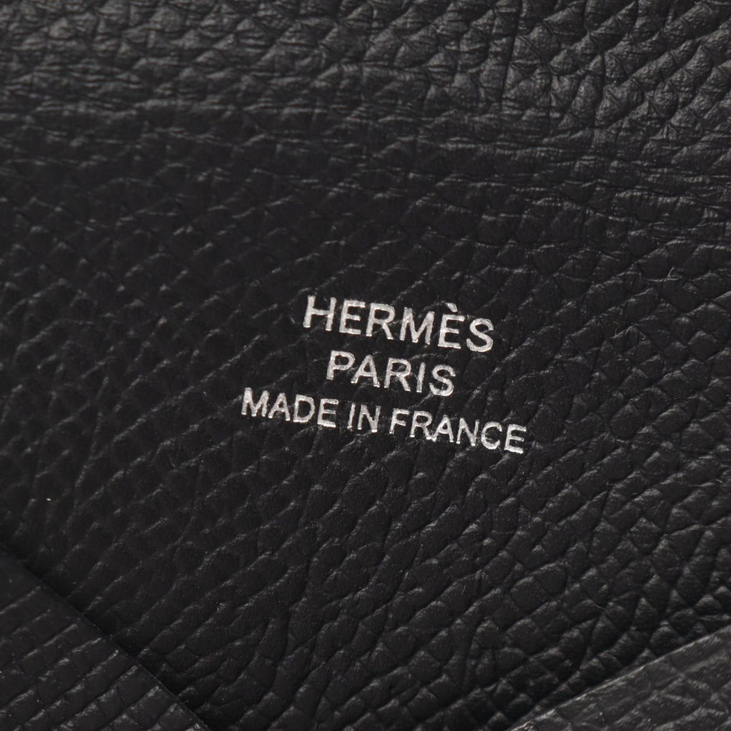 Hermes Coin Case Calvi Black Leather — view 5
