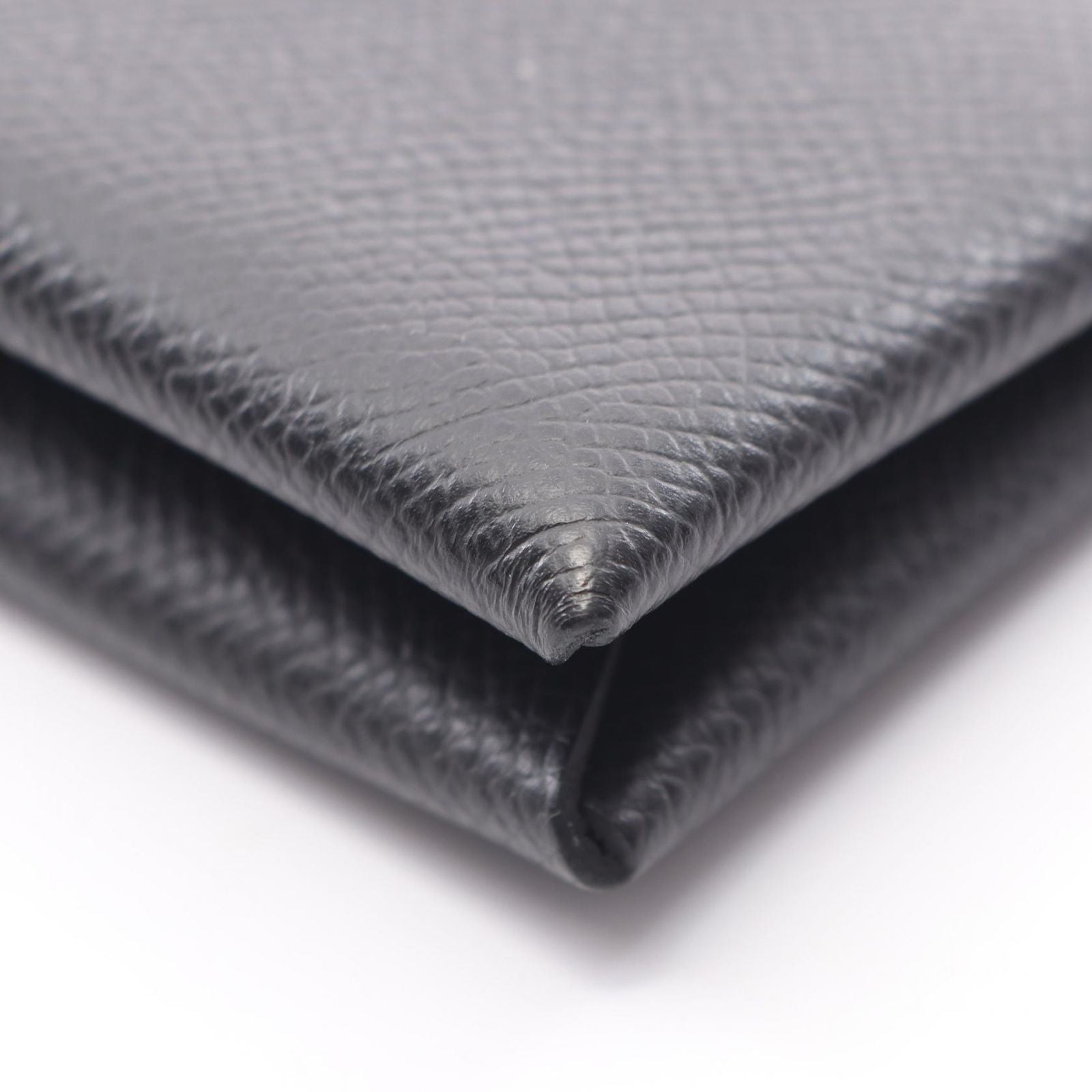 Hermes Coin Case Calvi Black Leather — view 8