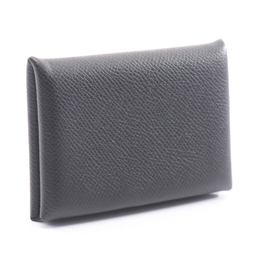 Hermes Coin Case Calvi Black Leather — view 2