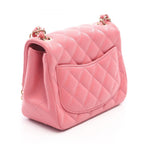 Chanel Shoulder Bag Mini Quilted Pink Lambskin Chain — view 2