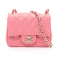 Chanel Shoulder Bag Mini Quilted Pink Lambskin Chain