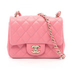 Chanel Shoulder Bag Mini Quilted Pink Lambskin Chain