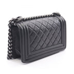 Chanel Shoulder Bag Boy Small Black Lambskin Chain — view 2