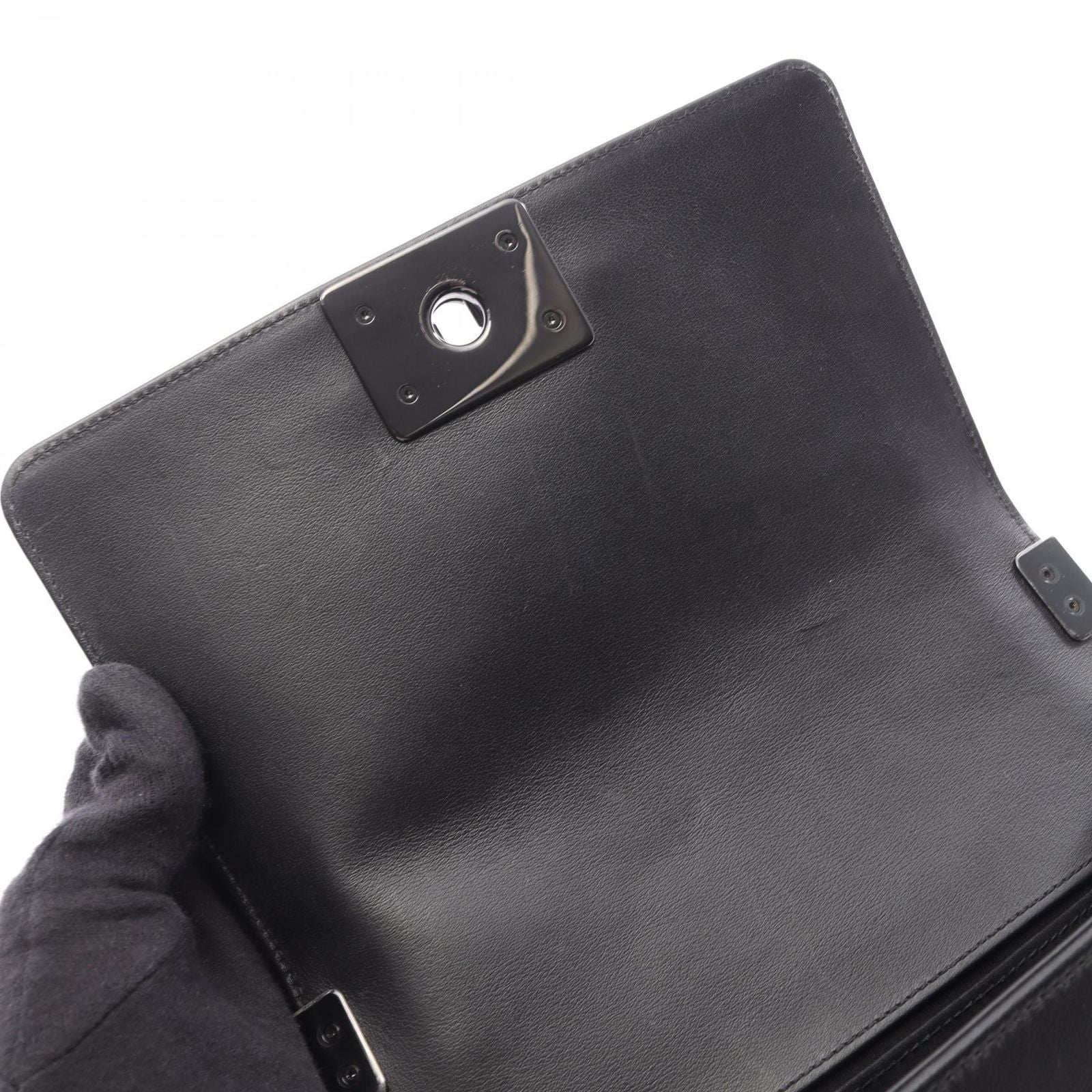 Chanel Shoulder Bag Boy Small Black Lambskin Chain — view 6