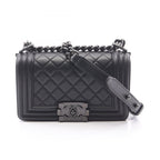 Chanel Shoulder Bag Boy Small Black Lambskin Chain