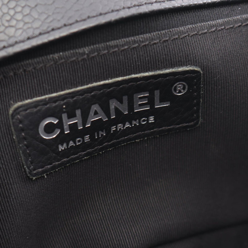 Chanel Shoulder Bag Boy Small Black Caviar Leather Boy Stitch Chain — view 4