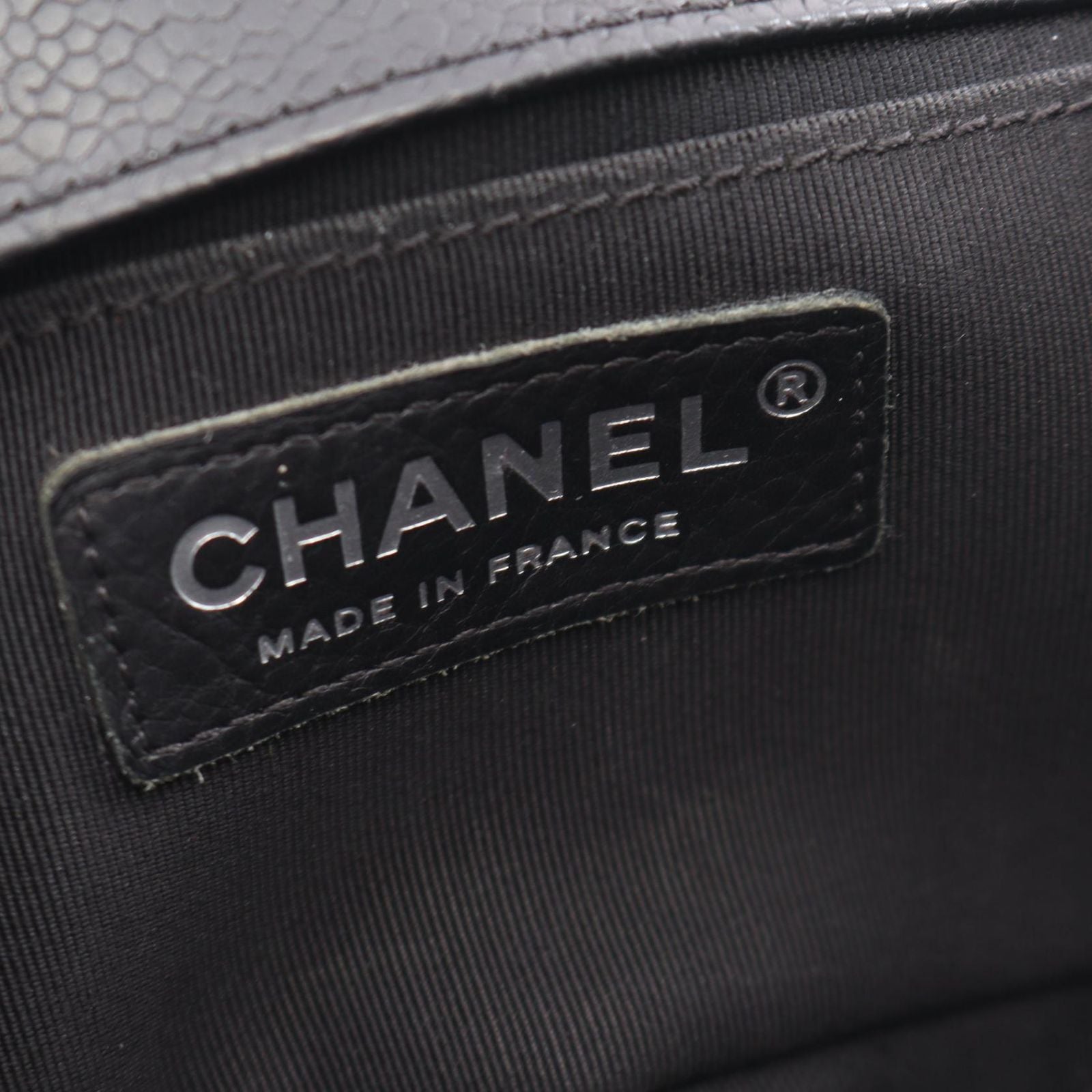 Chanel Shoulder Bag Boy Small Black Caviar Leather Boy Stitch Chain — view 4