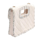 Chanel Shoulder Bag Quilted 2-Way White Calf Fabric — view 2