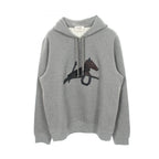 Hermes Hoodie Puzzle Equestre Leather Patch Brushed Lining Cotton Pullover