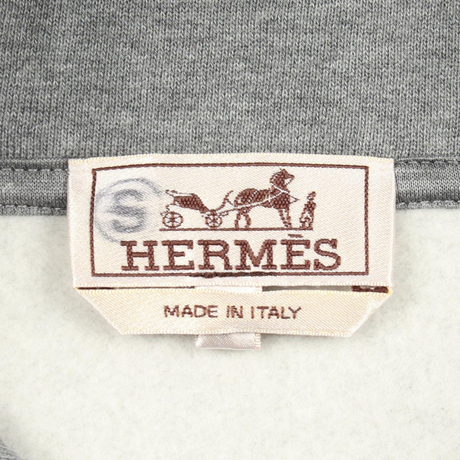 Hermes Hoodie Puzzle Equestre Leather Patch Brushed Lining Cotton Pullover — view 3
