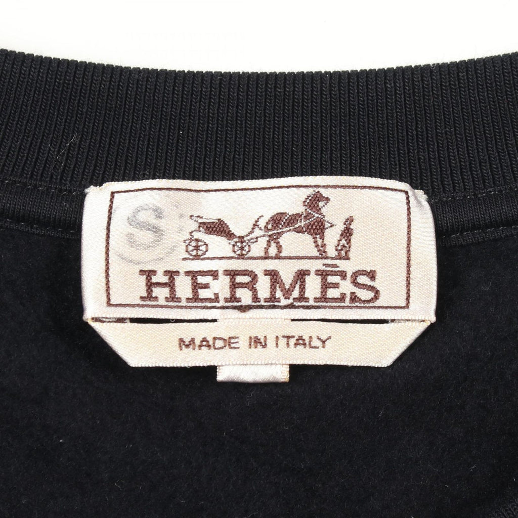 Hermes Sweatshirt Etriers Decales Leather Patch Brushed Lining Cotton — view 3