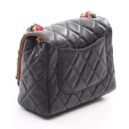 Chanel Shoulder Bag Quilted Black Lambskin Round Flap Chain — view 2