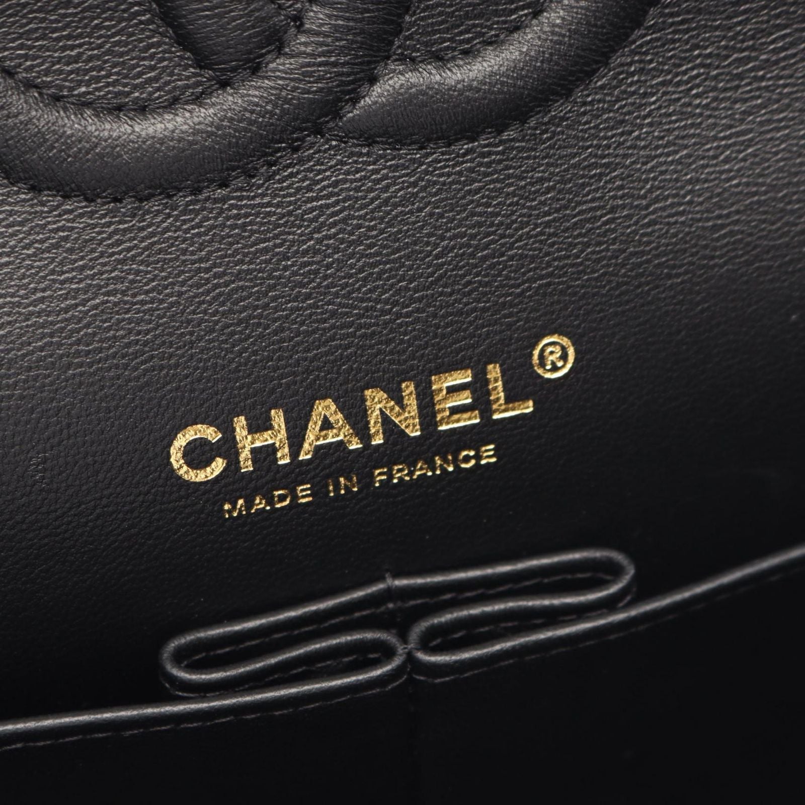 Chanel Shoulder Bag Quilted Double Flap Black White Lambskin Bicolor Chain — view 4