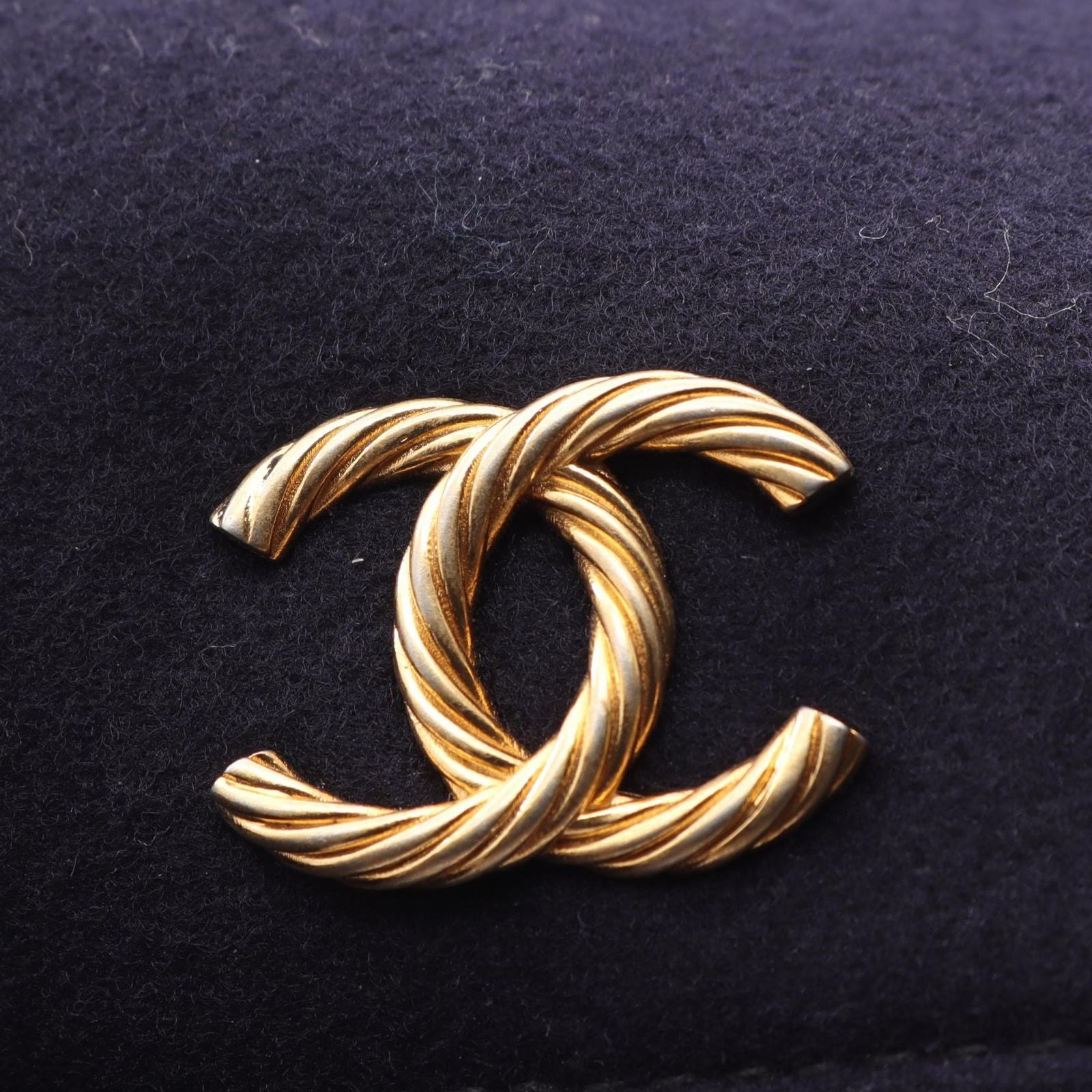 Chanel Shoulder Bag Paris Hamburg Navy Wool Small — view 8