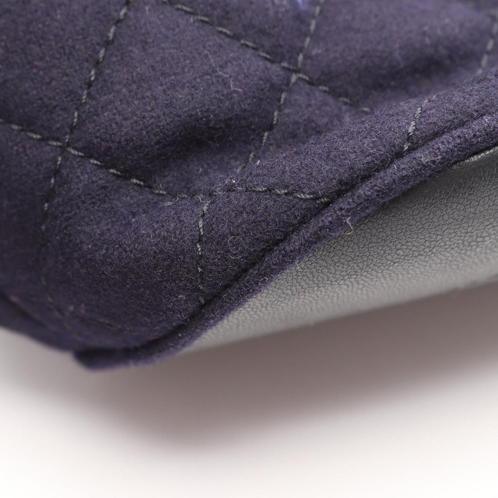 Chanel Shoulder Bag Paris Hamburg Navy Wool Small — view 6