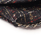 Chanel Shoulder Bag CC Logo Black Multicolor Fabric Leather Round Flap Chain — view 7