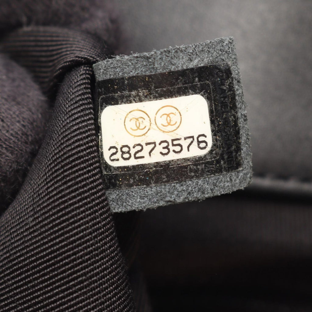 Chanel Shoulder Bag CC Logo Black Multicolor Fabric Leather Round Flap Chain — view 5
