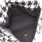 Chanel Shoulder Bag 19 Maxi Houndstooth 2-Way Black White Fabric Leather 19 — view 3