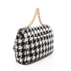 Chanel Shoulder Bag 19 Maxi Houndstooth 2-Way Black White Fabric Leather 19 — view 2