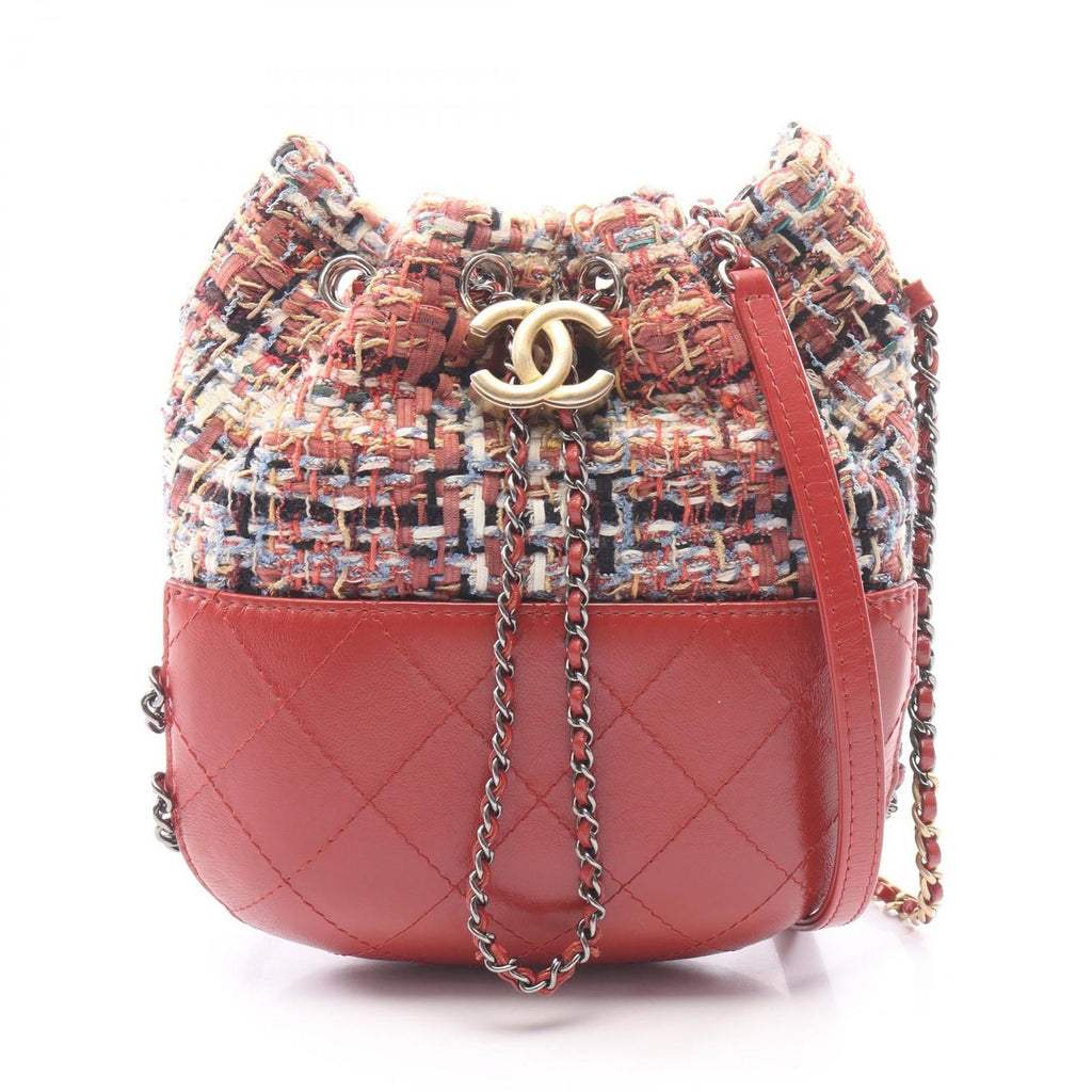 Chanel Shoulder Bag Gabriel de Drawstring Chain Multi Fabric Leather de Small