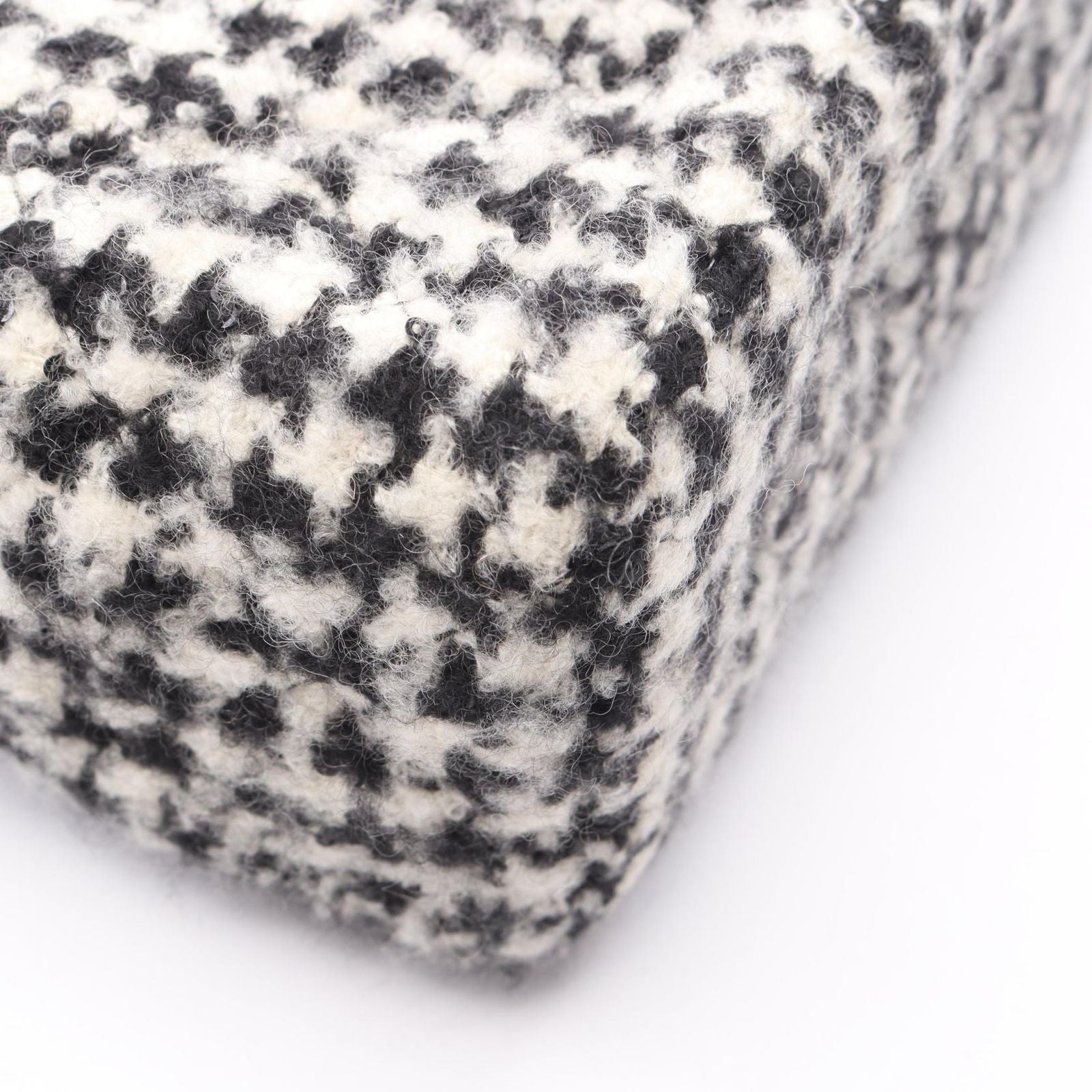 Chanel Shoulder Bag Quilted Houndstooth Black White Fabric Mini Chain — view 7