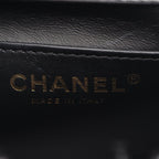 Chanel Shoulder Bag Quilted Houndstooth Black White Fabric Mini Chain — view 4