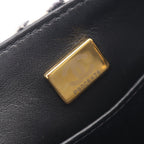 Chanel Shoulder Bag Quilted Houndstooth Black White Fabric Mini Chain — view 5