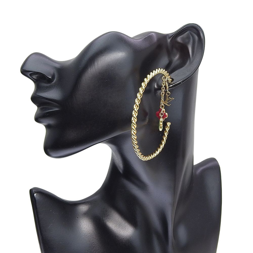 Louis Vuitton Cles All Sweet Monogram Gold Plated Earrings — view 2