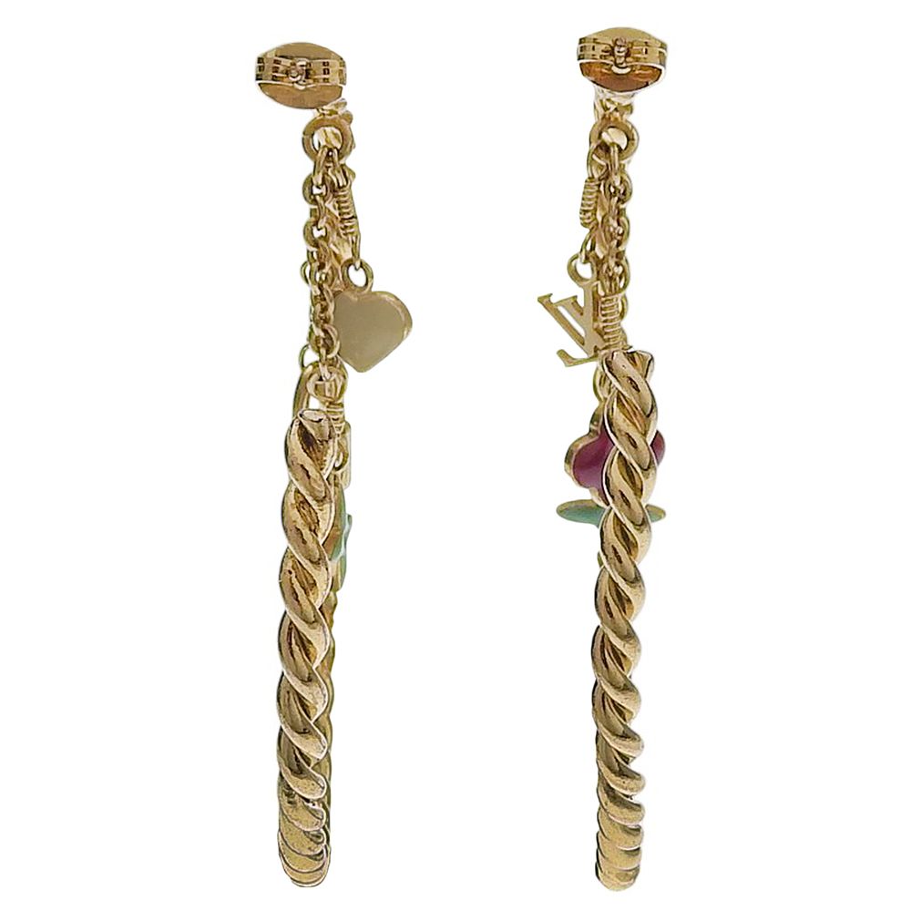 Louis Vuitton Cles All Sweet Monogram Gold Plated Earrings — view 3