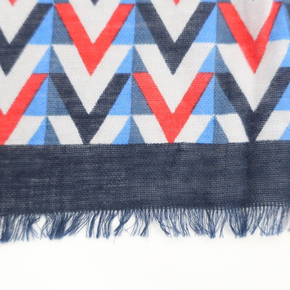 Louis Vuitton Ten Shawl Pattern Navy Cotton Hemp Scarf — view 5