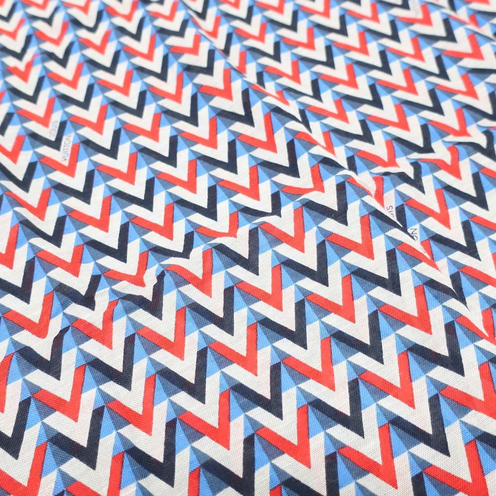 Louis Vuitton Ten Shawl Pattern Navy Cotton Hemp Scarf — view 4