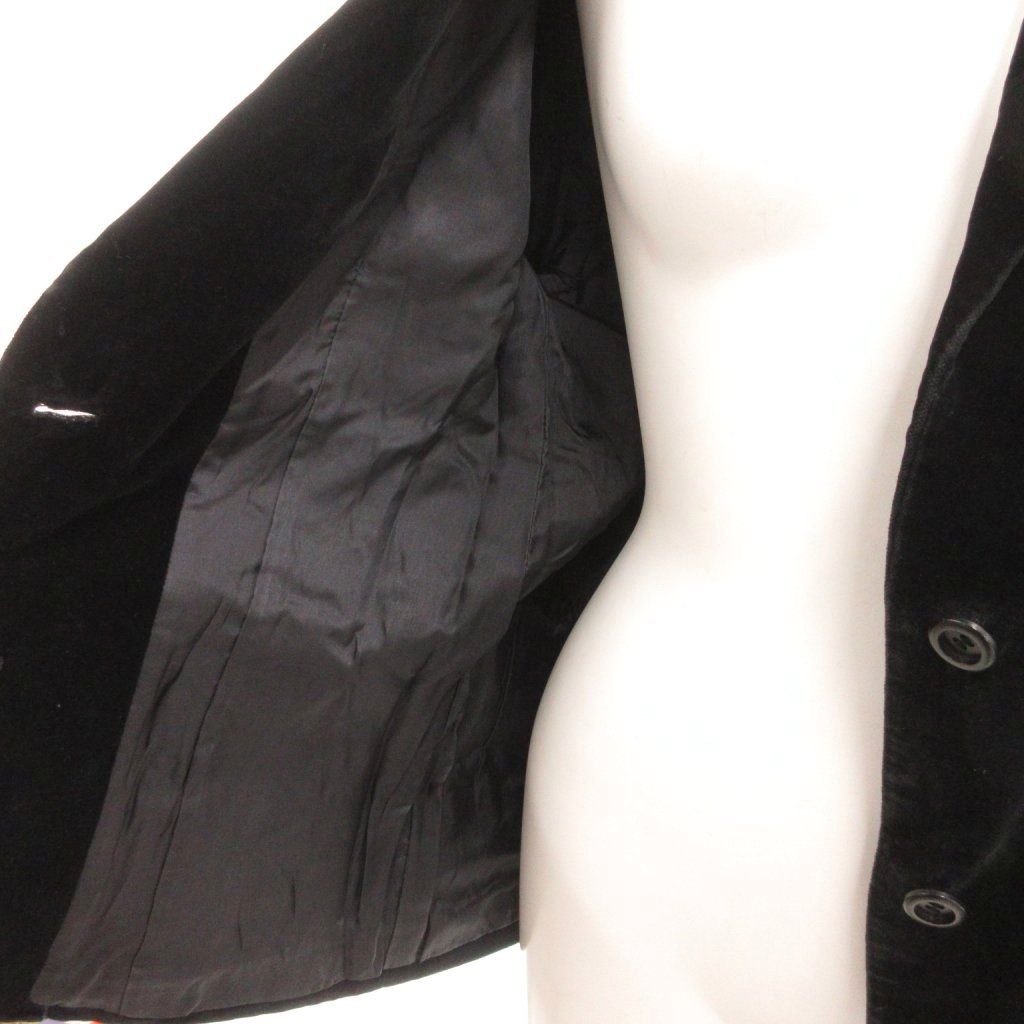 Dior Vintage Velour Tailored Jacket M Fully Lined Black Single TQ — view 4
