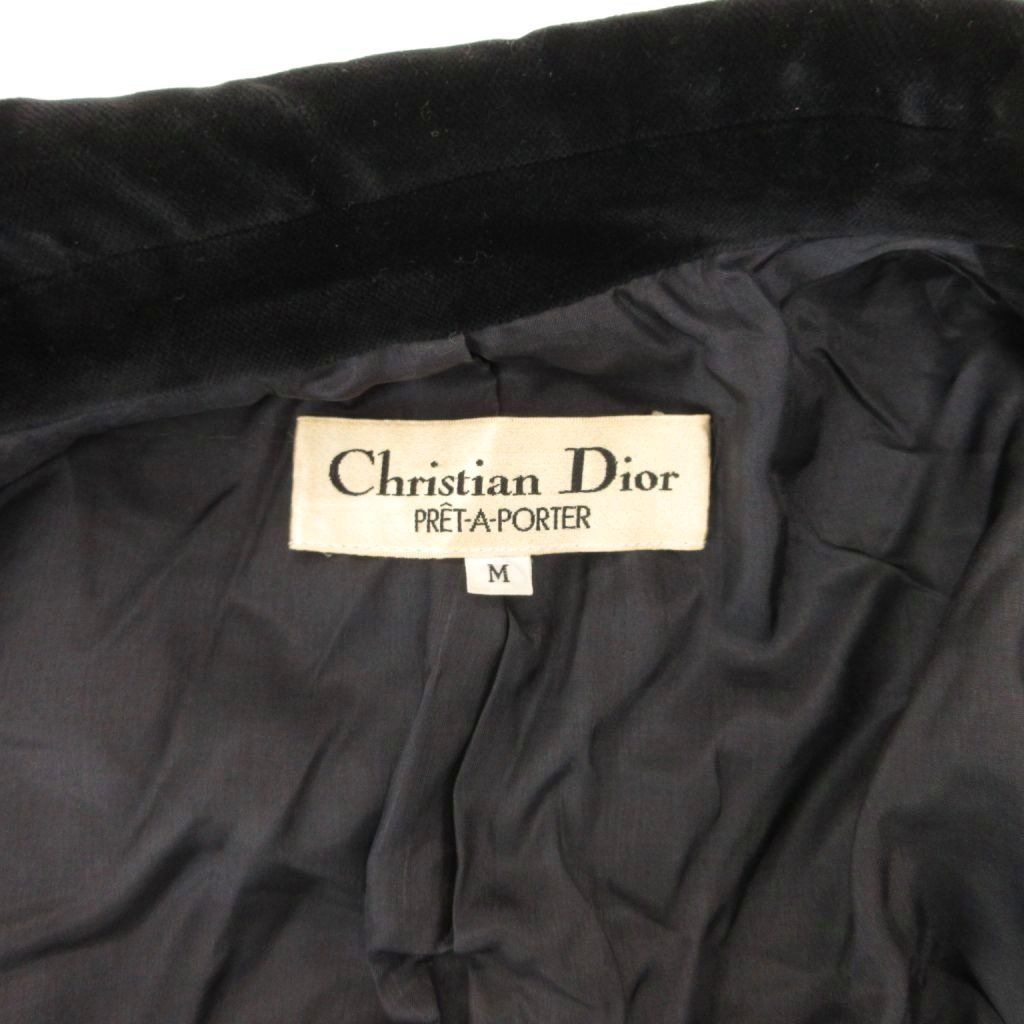 Dior Vintage Velour Tailored Jacket M Fully Lined Black Single TQ — view 7