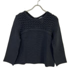 Chanel Black CC Button Knit Sweater 40