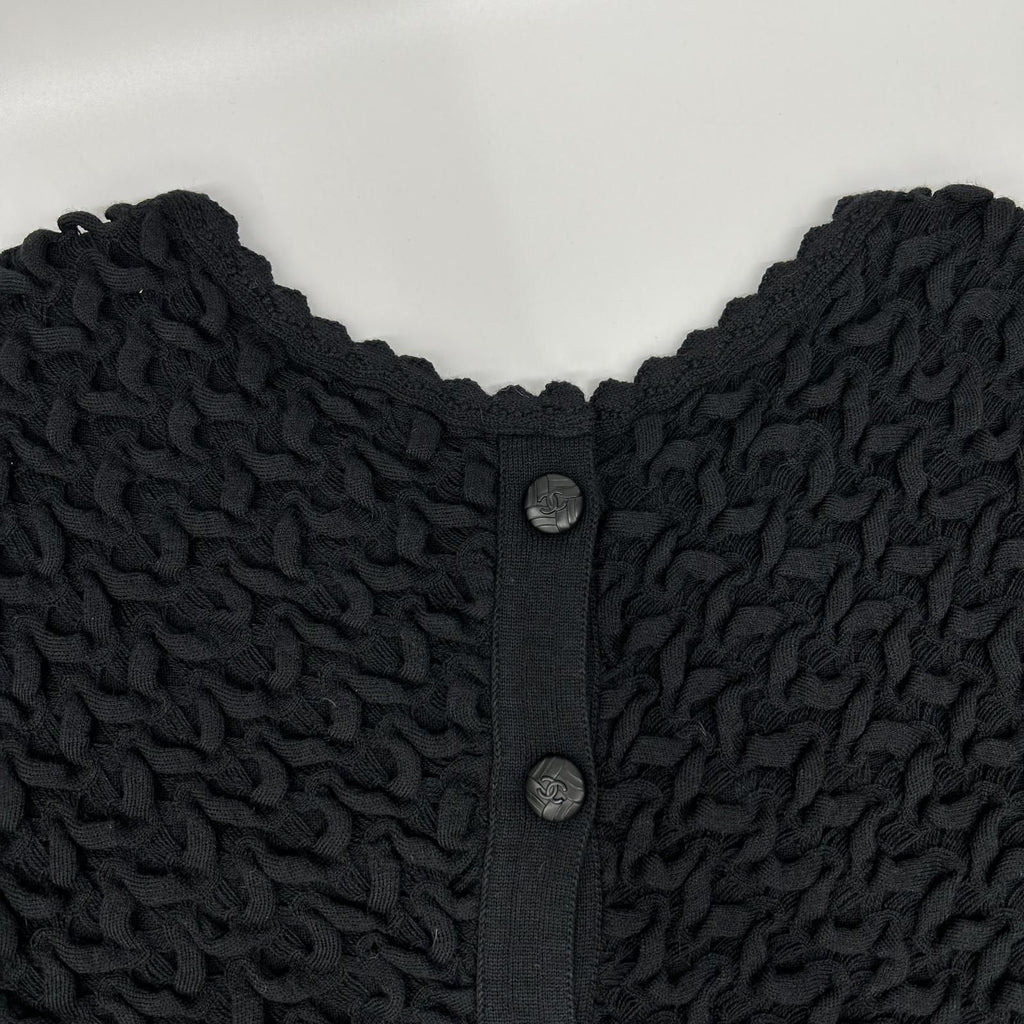 Chanel Black CC Button Knit Sweater 40 — view 6