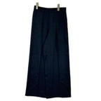 Hermes Black Rayon Silk 1 Tuck Wide Pants 34