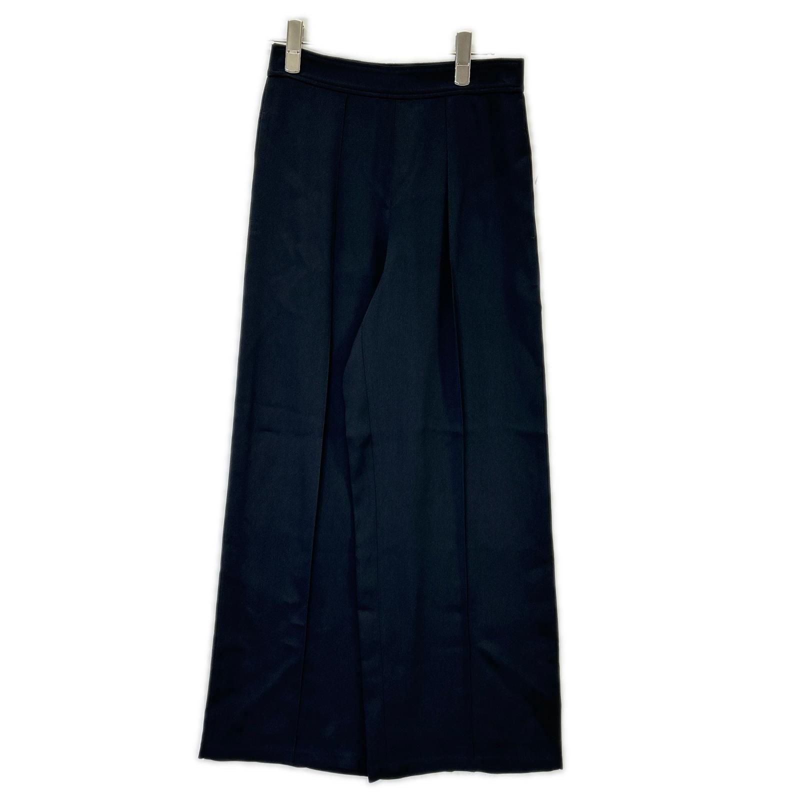 Hermes Black Rayon Silk 1 Tuck Wide Pants 34