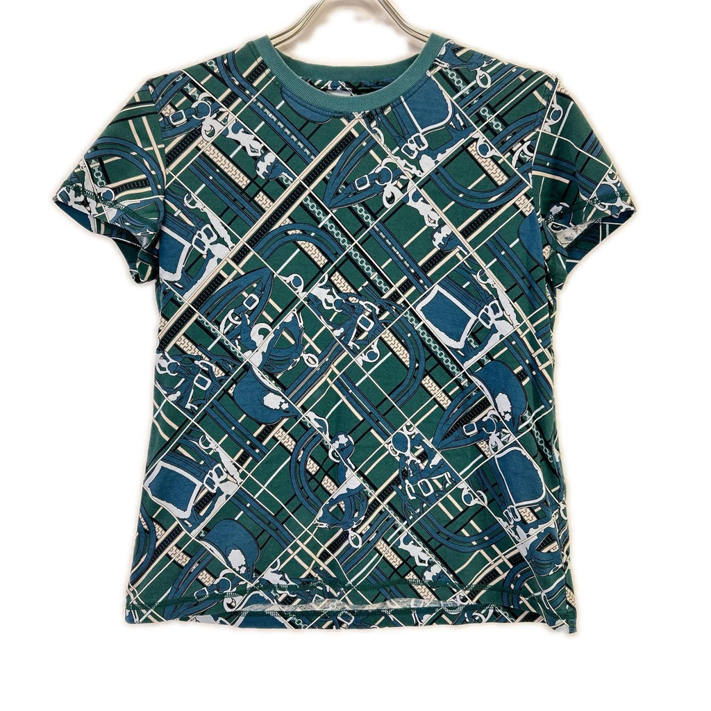 Hermes Green en Desordre Et Chaines T-Shirt 36