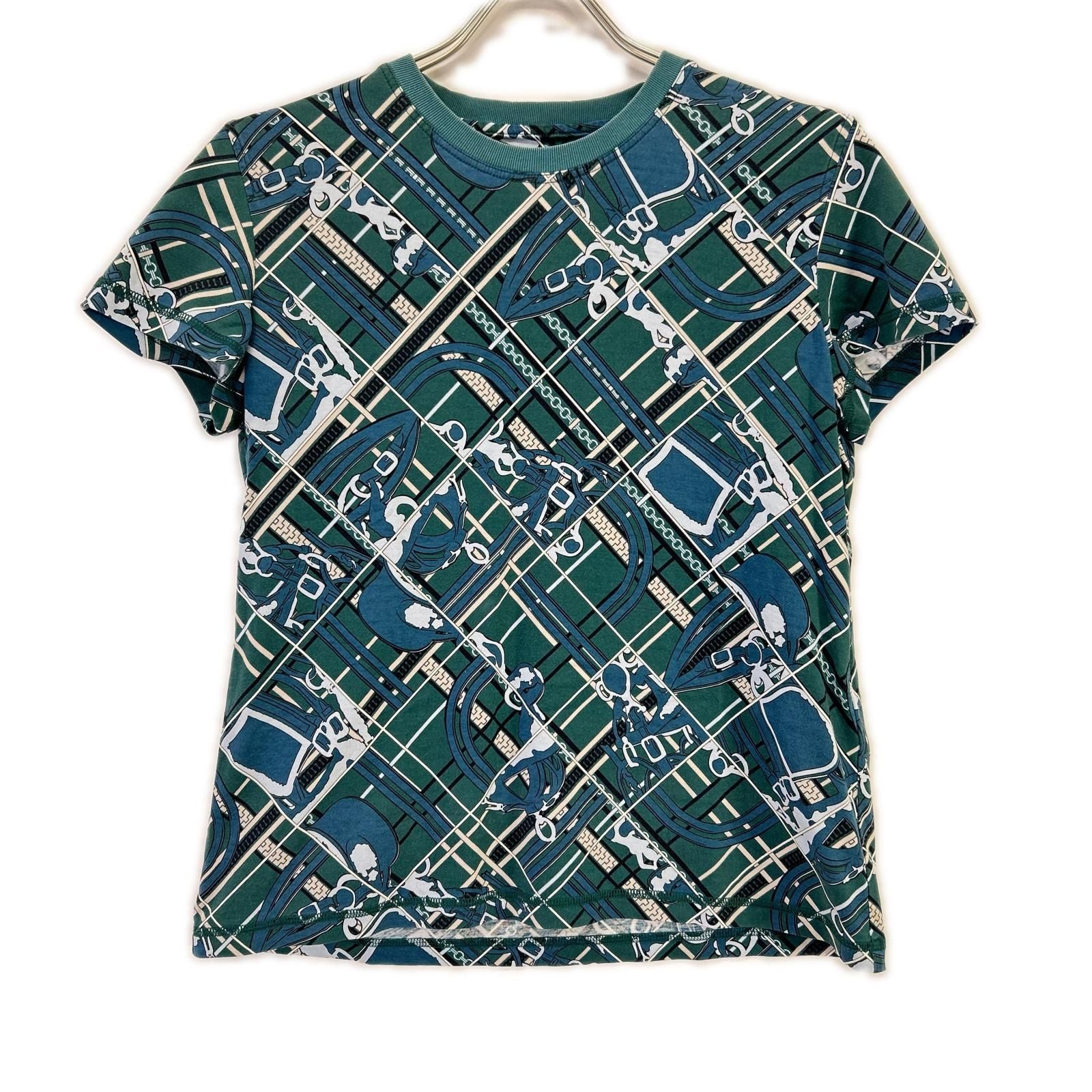 Hermes Green en Desordre Et Chaines T-Shirt 36
